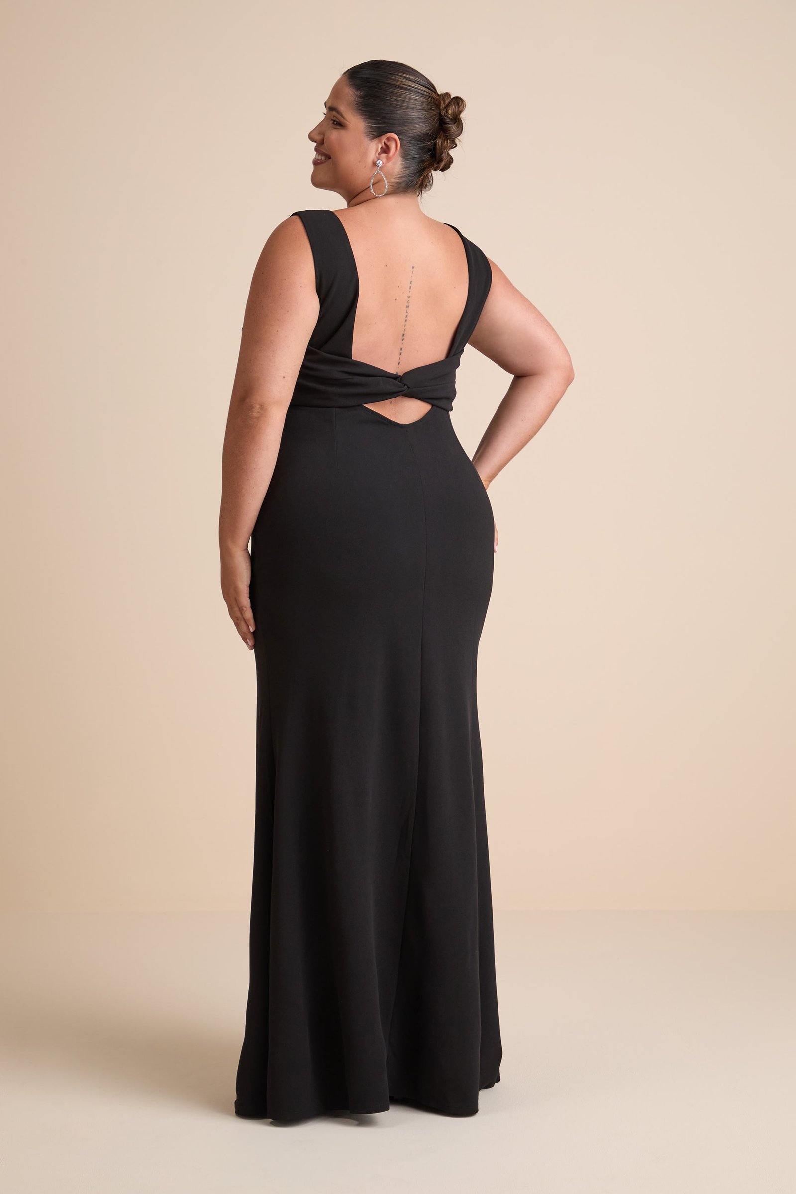 Love In Your Eyes Black Knotted Mermaid Maxi Dress — view 7