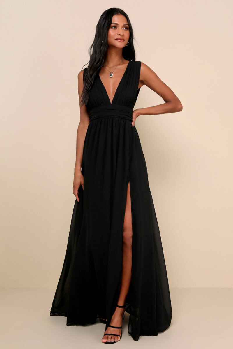 Heavenly Hues Black Maxi Dress — view 1